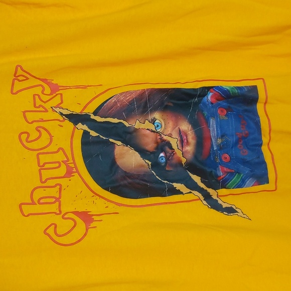 Universal Other - Vintage Classic Movie Horror Themed Yellow Chucky T-Shirt Cotton
